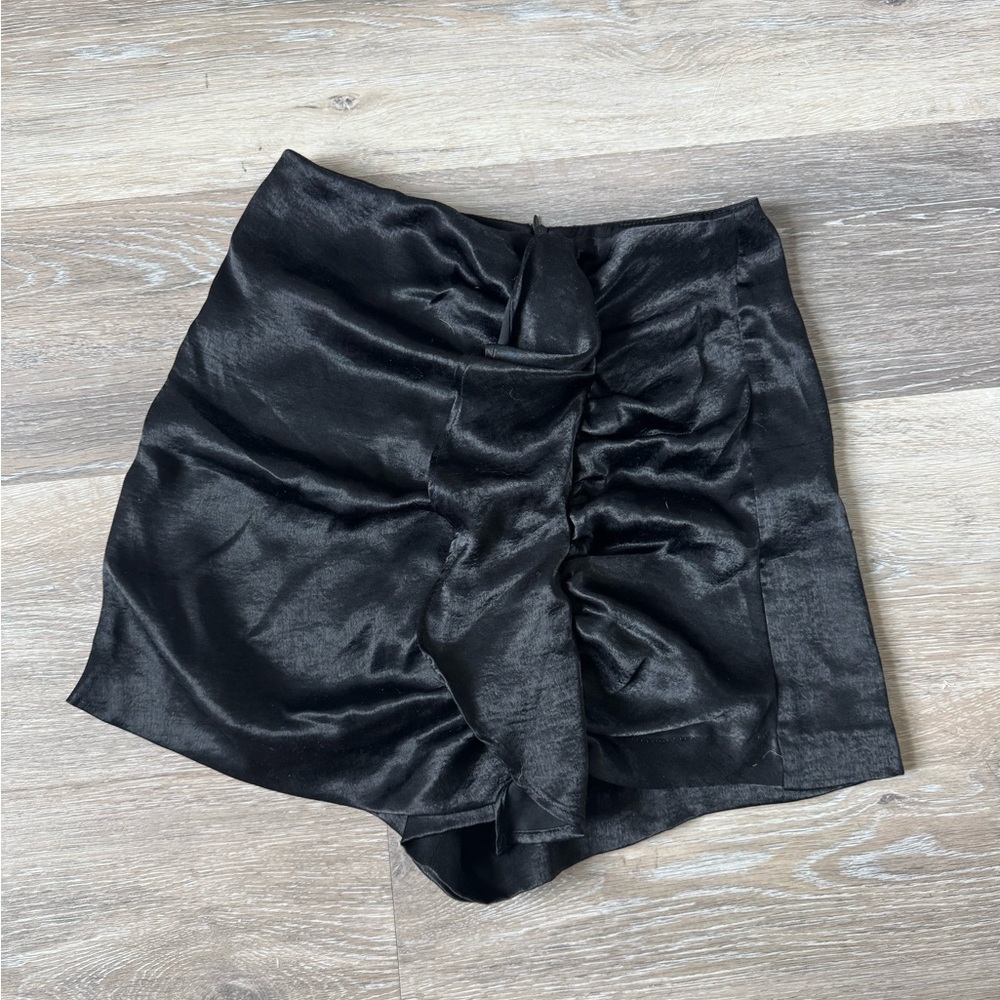 Elegant Black Satin Skirt
